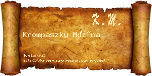 Krompaszky Mína névjegykártya